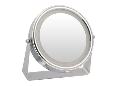 Espejo sobreponer con aumento y luz 20x21 cm