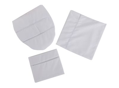 Imagen 2 del producto Set de baño 3 piezas deshilado blanco Cotidiana