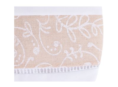 Imagen 2 del producto Set baño 3 piezas lino estampado blanco y beige Cotidiana