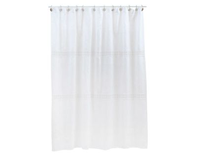 Cortina baño 180x180 cm bolillo blanco Cotidiana