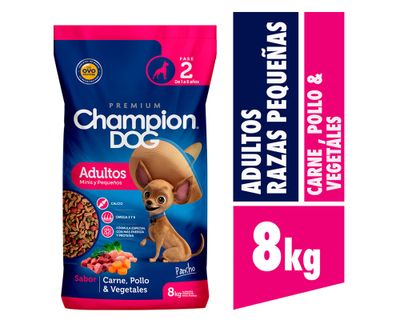 Alimento perro 8 kg razas pequeñas pollo y vegetales Champion Dog