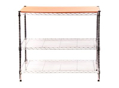 Repisa 3 niveles madera/cromo Cotidiana