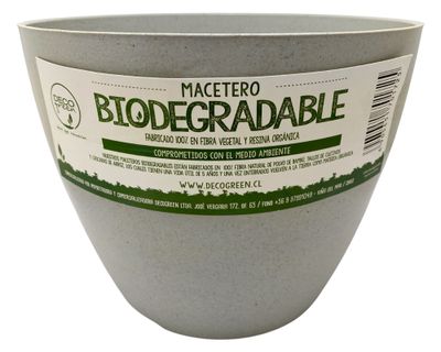 Macetero Biodegradable Bamboo gris 24x24x18 cm