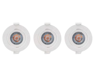 Foco embutido 1L 9 cm LED blanco 3 unidades Drl