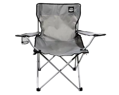 Silla camping apoyabrazos gris Alpes