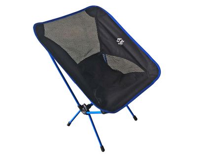 Silla camping con apoyabrazos negro Alpes