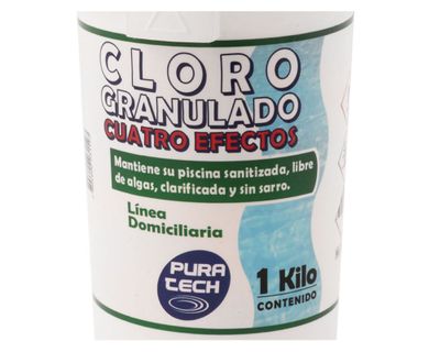 Imagen 2 del producto Cloro granulado piscina 1 kg 4 efectos Pura tech
