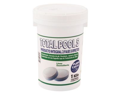 Imagen 1 del producto Cloro tableta integral piscina 1 kg Total pool 5 Pura tech