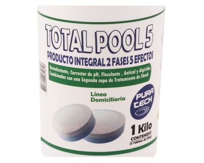Imagen 2 del producto Cloro tableta integral piscina 1 kg Total pool 5 Pura tech