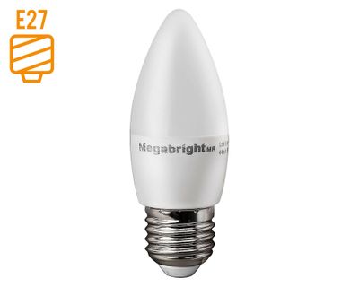 Ampolleta LED 5W E27 C37 vela Megabright