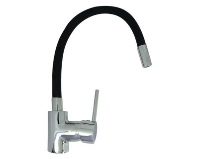 Monomando lavaplatos flexible Hued negro/cromo Vessanti