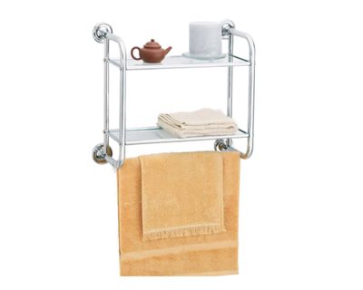 Repisa doble toallero cromo 48.3 cm