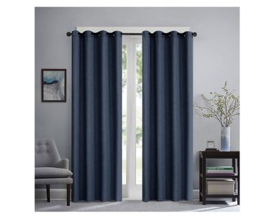 Cortina 140x230 cm Textura azul marino 2 unidades Cotidiana