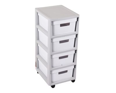 Imagen 2 del producto Carro organizador 4 cajones Infinity gris/blanco Curver