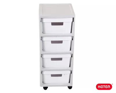 Imagen 1 del producto Carro organizador 4 cajones Infinity gris/blanco Curver