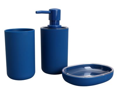 Set accesorios baño azul 3 piezas