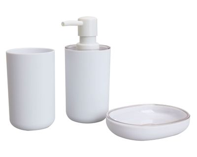 Set accesorios baño 3 piezas blanco