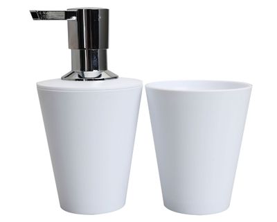Imagen 1 del producto Set accesorios baño 2 piezas blanco Cotidiana