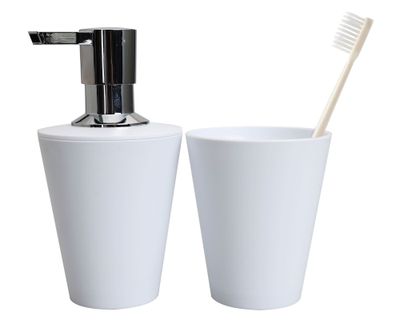 Imagen 2 del producto Set accesorios baño 2 piezas blanco Cotidiana