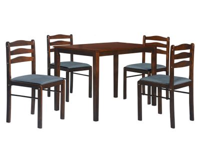 Comedor 4 sillas Kuala moca/gris 75x110x70 cm