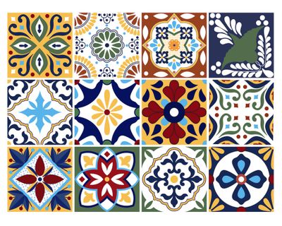Vinilo adhesivo 15x15 cm Talavera 12 unidades