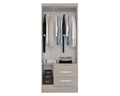 Imagen 2 del producto Clóset 3 puertas 2 cajones crema 183x75x45 cm