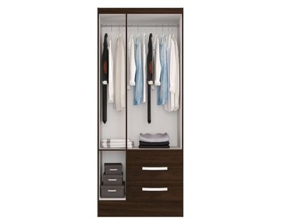 Imagen 2 del producto Clóset 3 puertas 2 cajones tabaco 183x75x45 cm