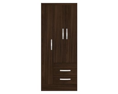 Clóset 3 puertas 2 cajones tabaco 183x75x45 cm