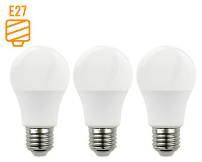 Ampolleta LED 13W E27 luz fría 3 unidades