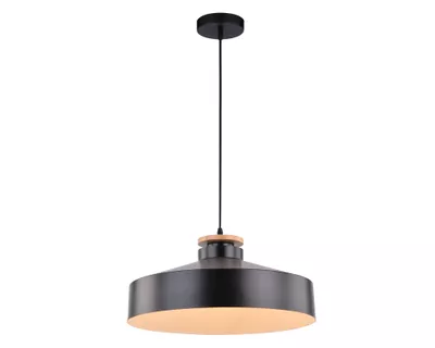 Lámpara colgar 1L E27 León negro Abitare