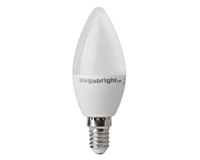 Ampolleta bright candle LED 5W E14 luz fría C37 Megabright