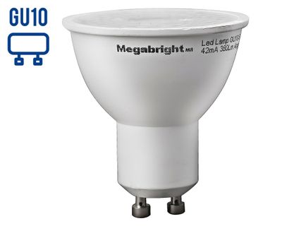 Ampolleta bright LED 5,5W GU10 luz fría PAR16 Megabright PRUEBA