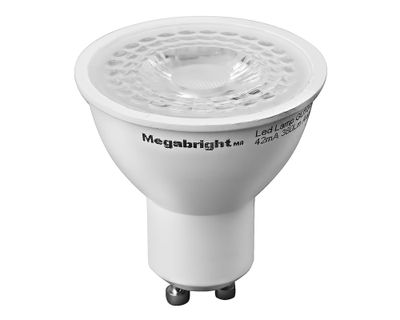 Ampolleta bright LED 5,5W GU10 luz cálida PAR16 3 unidades Megabright