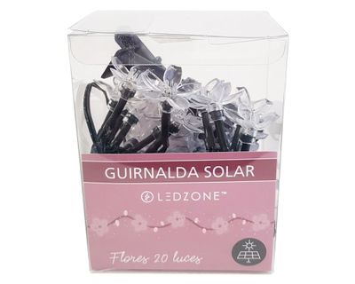 Guirnalda de luces 1.5W 20 luces luz cálida Flores negro