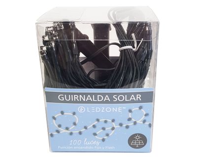 Guirnalda de luces 1.5W 100 luces luz cálida negro