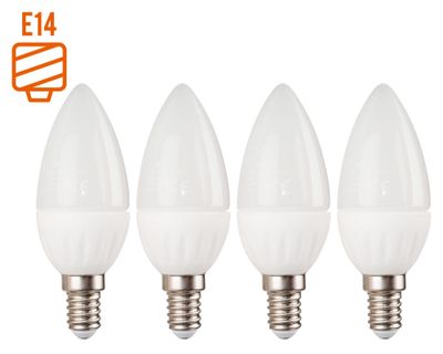 Ampolleta LED 60W E14 luz cálida Vela 4 unidades Elfa.