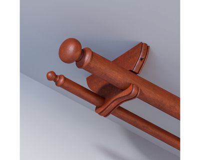 Imagen 2 del producto Soporte de cortina doble para techo madera 24x15 cm cedro
