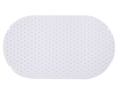 Piso ducha 39x69 cm Ovalado Rombos blanco Cotidiana.