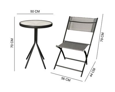 Imagen 2 del producto Set terraza 2 personas Bristo gris Outzen