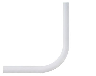 Barra cortina baño 0,75x1,8 m angular plástificada blanco Indegal