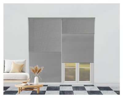 Imagen 1 del producto Cortina roller blackout doble 180x250 cm Sunscreen gris Cotidiana