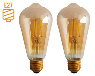 Ampolleta led Box pera vintage 4 W E27 luz cálida 2 un.