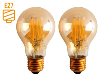 Ampolleta led BoxA60 vintage 4 W E27 luz cálida 2 un.
