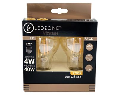 Imagen 2 del producto Ampolleta led BoxA60 vintage 4 W E27 luz cálida 2 un.