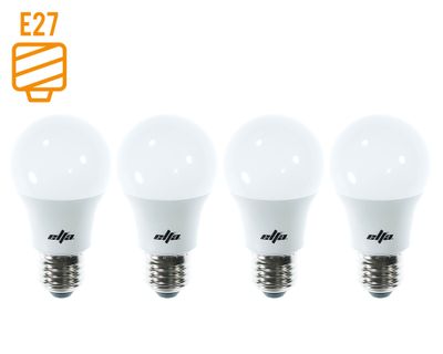 Pack 4 ampolletas Led 11W E27 luz cálida A60