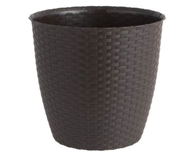 Macetero 25 cm ratán marrón Reyplast