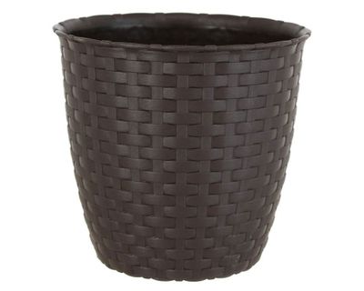 Macetero 18 cm ratán marrón Reyplast