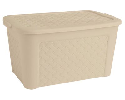 Imagen 2 del producto Caja organizadora Ratán beige polipropileno 50 lt