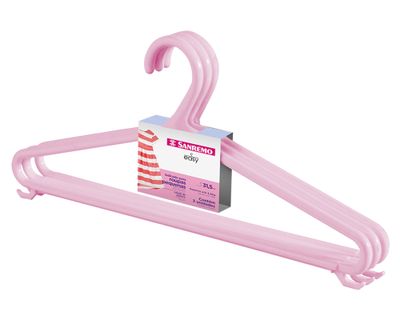 Colgador rosado claro 3 unidades San Remo