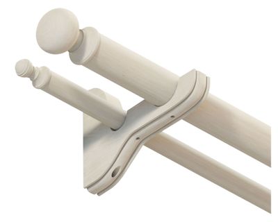 Barra para cortina doble 22/35 mm madera 240 cm natural